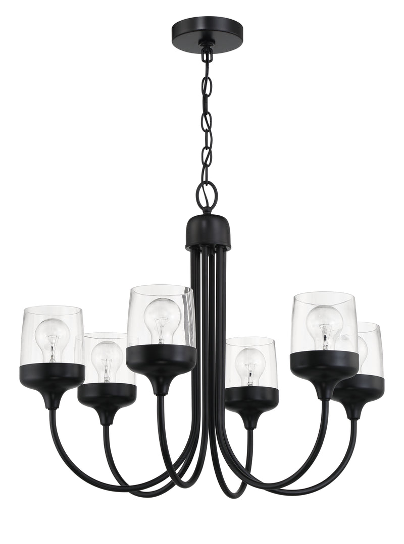 Craftmade 58126-FB Wrenn 6 Light Chandelier -Flat Black