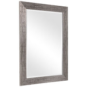 Struxe Silver Tones Mirror | Modern Rectangle Engineered Polymer Frame Bathroom Vanity Mirror Mounted Vertical or Horizontal (26 in. W x 36 in. H x 1 in. D)