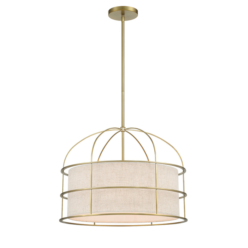 Minka Lavery Gateway Park 5 Light Semi Flush Pendant-Soft Brass