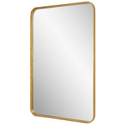 Zeffer Gold Leaf Mirror | Modern Rectangle Metal Frame Bathroom Vanity Mirror with Rounded Corners Mounted Vertical or Horizontal (24 in. W x 38 in. H x 1 in. D)