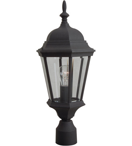 Craftmade Z255-TB Straight Glass 1 Light Outdoor Post Mount -Textured Black