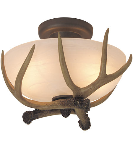 Craftmade X1611-EB Antler 2 Light Semi Flush -European Bronze