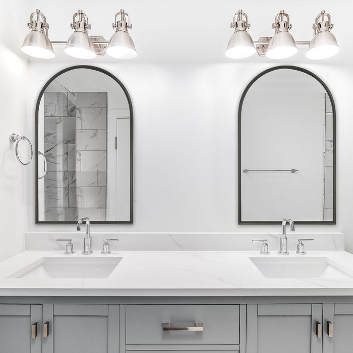 Arvisa Matte Black Mirror | Modern Arch Iron Frame Bathroom Vanity Mirror (24 in. W x 39 in. H x 1 in. D)