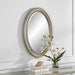 Ovira Metallic Silver Mirror | Modern Oval Polystyrene Frame Bathroom Vanity Mirror Mounted Vertical or Horizontal (21 in. W x 31 in. H x 1 in. D)