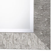 Vellor Metallic Silver Mirror | Classic Rectangle Engineered Wood Frame Bathroom Vanity Mirror Mounted Vertical or Horizontal (31 in. W x 41 in. H x 1 in. D)