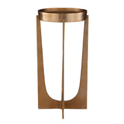 Velora Accent Table | Cast Aluminum and Old Brass Antique (12 in. W x 24 in. H)