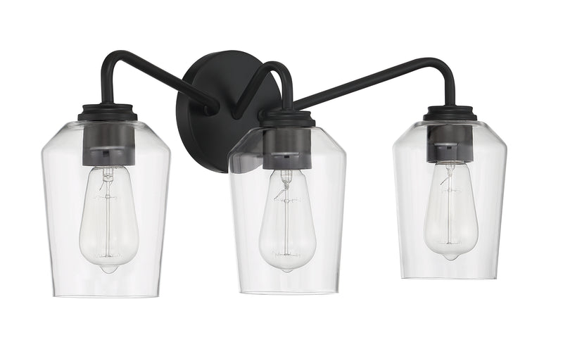 Craftmade 56103-FB Shayna 3 Light Bathroom Vanity Light -Flat Black