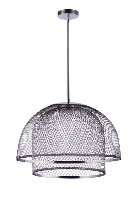 Craftmade P1006BNK-LED 24.25” Diameter Sculptural Statement Metal Mesh Dome 2 Shade Pendant -Brushed Polished Nickel