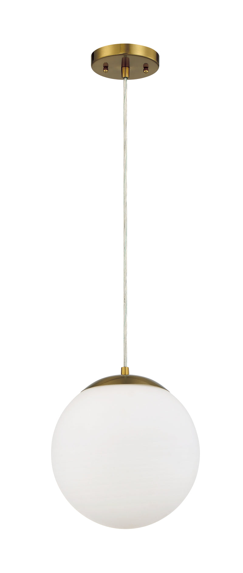 Craftmade 56891-SB-WG Gaze 1 Light 10" Pendant -Satin Brass (White Glass)