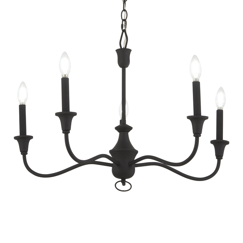Minka Lavery Halifax County 5 Light Chandelier-Textured Black