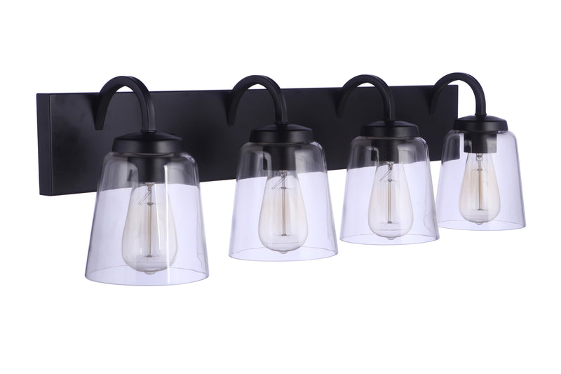 Craftmade 16331FB4 Elsa 4 Light Bathroom Vanity Light -Flat Black