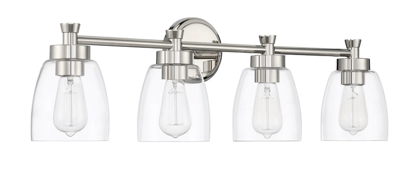 Craftmade 12730PLN4 Henning 4 Light Bathroom Vanity Light -Polished Nickel