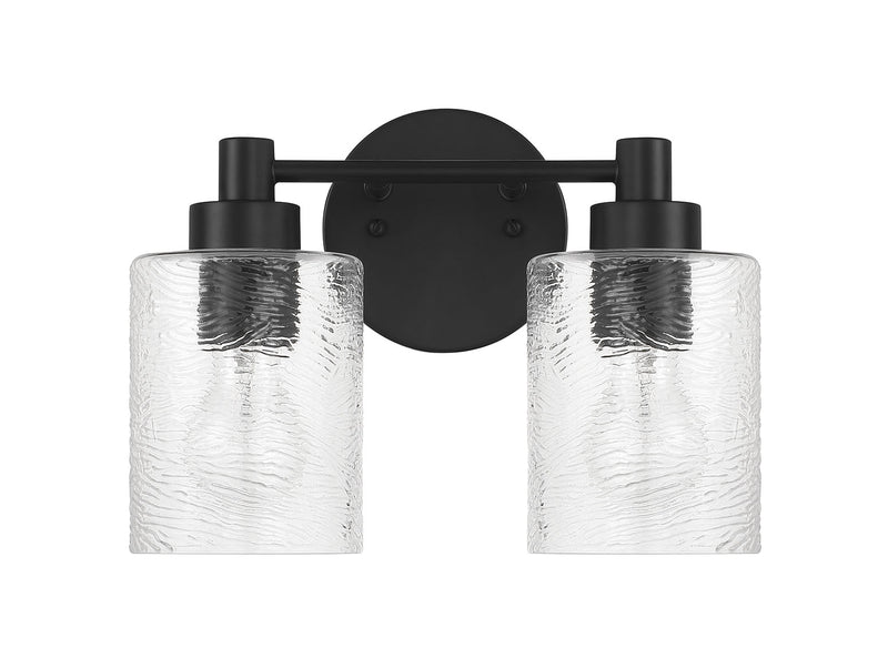 Craftmade 60202-FB Lyndsey 2 Light Bathroom Vanity Light -Flat Black