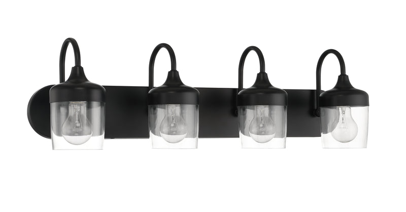 Craftmade 58104-FB Wrenn 4 Light Bathroom Vanity Light -Flat Black