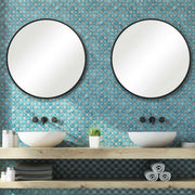 Bravik Matte Black Mirror | Modern Round Engineered Polymer Frame Bathroom Vanity Mirror (37 in. W x 37 in. H x 1 in. D)