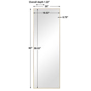 Strathen Gold Mirror | Modern Rectangle Frame Bathroom Vanity Mirror Mounted Vertical or Horizontal (20 in. W x 60 in. H x 1 in. D)