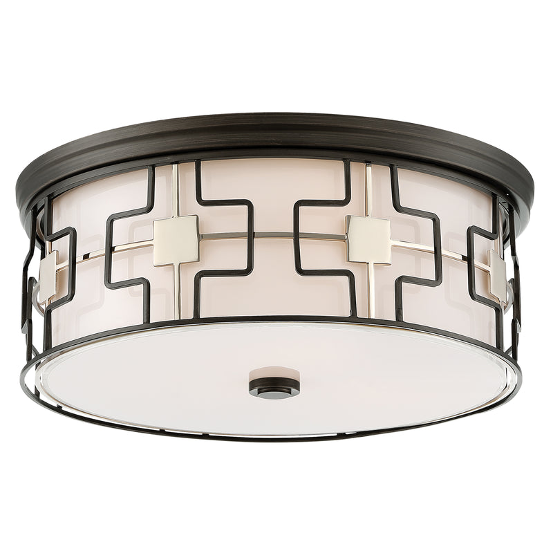 Minka Lavery 16" LED Flush Mount-Dark Gray w/ Polished Nickel