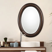 Avara Dark Bronze with Gold Undertones Mirror | Modern Oval Polystyrene Frame Bathroom Vanity Mirror Mounted Vertical or Horizontal (22 in. W x 29 in. H x 1 in. D)