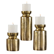 Uttermost 18958 Amina Antique Brass Candleholders Set/3