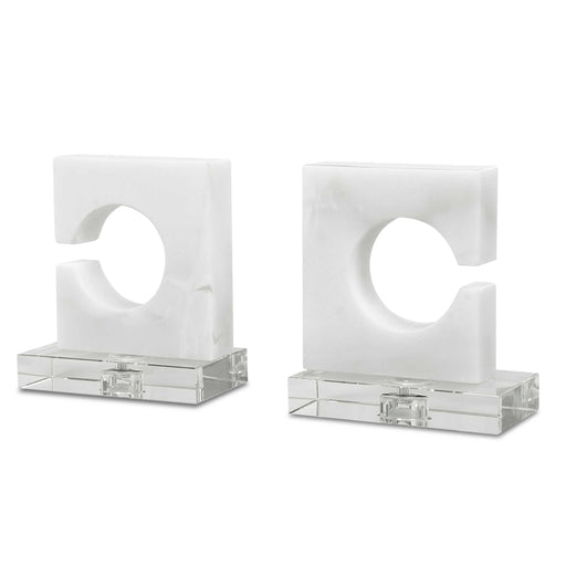 Uttermost 17864 Clarin White & Gray Bookends Set/2
