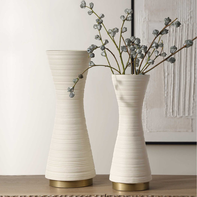 Uttermost 18142 Ridgeline White Vases Set/2