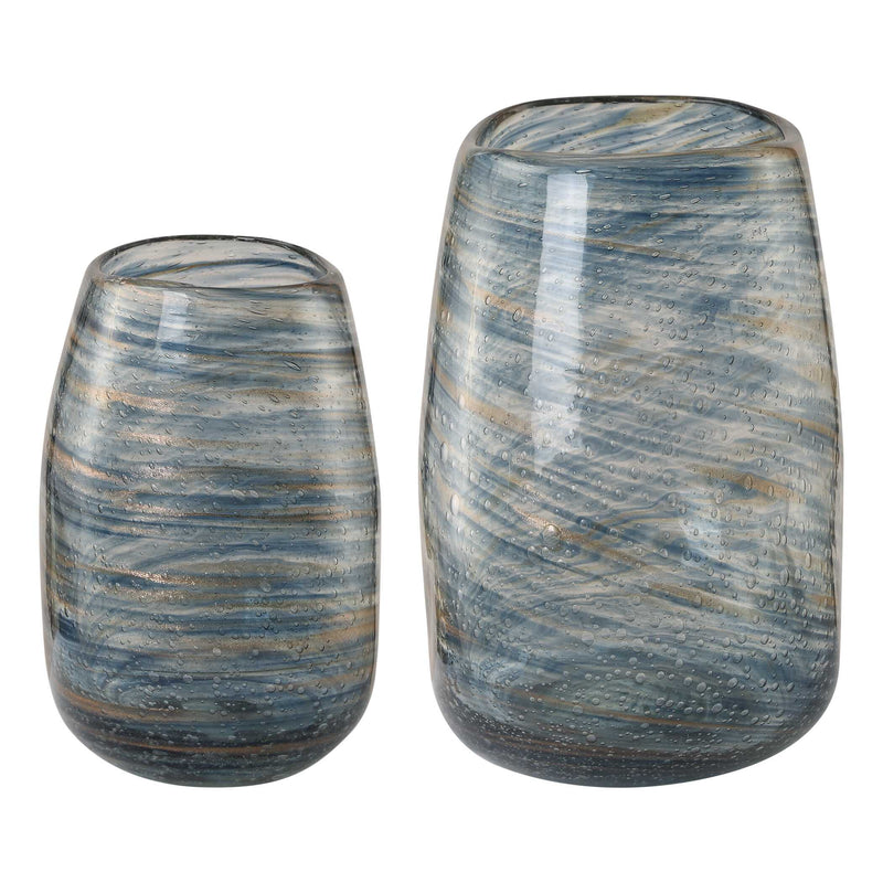 Uttermost 18158 Aurora Swirl Glass Vases Set/2