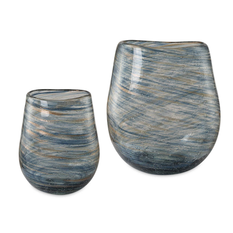 Uttermost 18158 Aurora Swirl Glass Vases Set/2