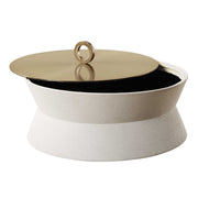 Uttermost 18165 Luxe White Shagreen Round Box
