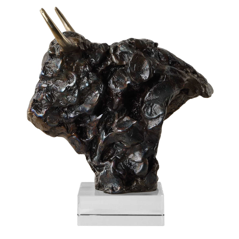 Uttermost 18148 Bison Bust Bronze Sculpture