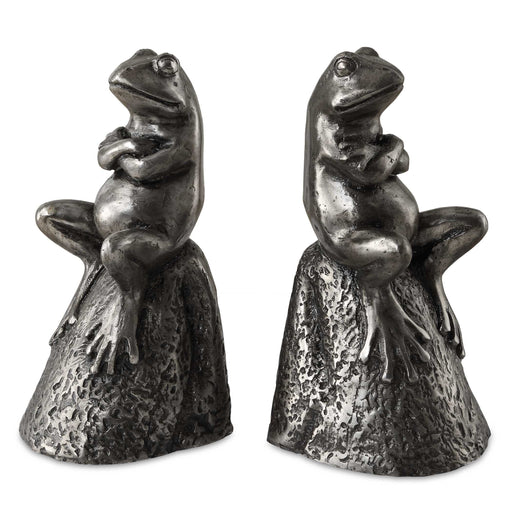 Uttermost 18150 Daydreaming Frogs Aged Silver Bookends Set/2