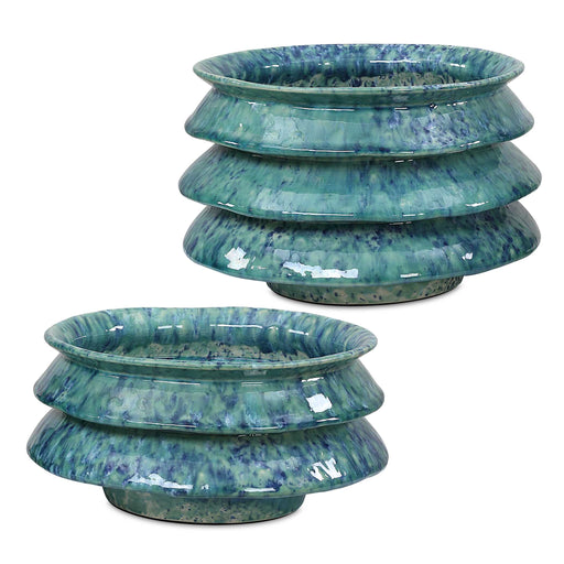 Uttermost 18147 ZigZag Blue Green Bowls Set/2