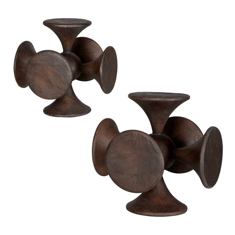 Uttermost 17132 Balanced Harmony Dark Wooden Sculptures Set/2