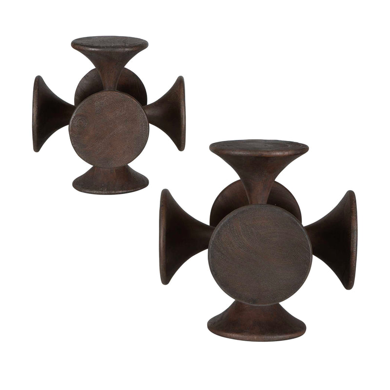 Uttermost 17132 Balanced Harmony Dark Wooden Sculptures Set/2