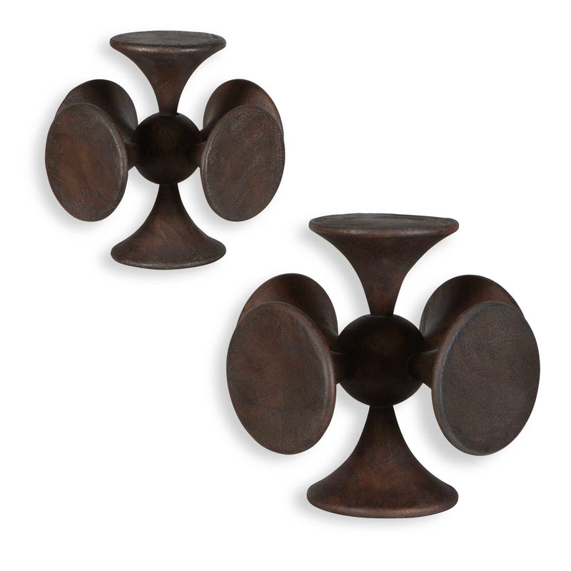 Uttermost 17132 Balanced Harmony Dark Wooden Sculptures Set/2