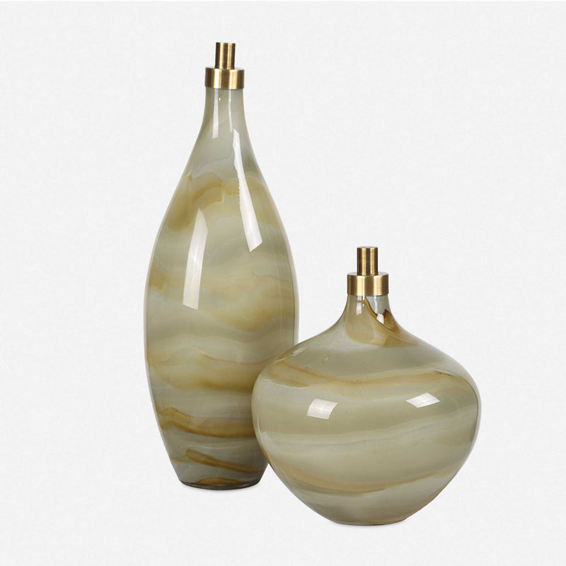 Uttermost 18223 Cascade Glass Bottles Set/2