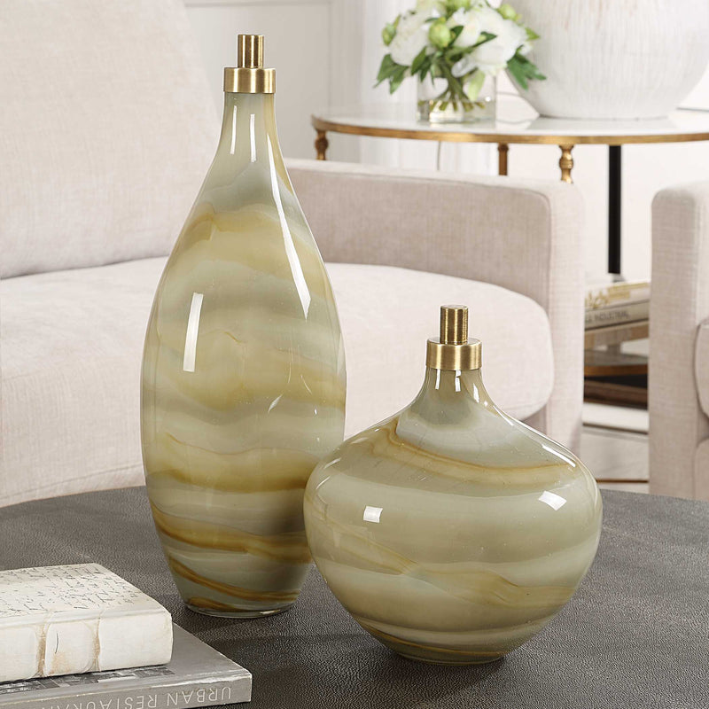 Uttermost 18223 Cascade Glass Bottles Set/2