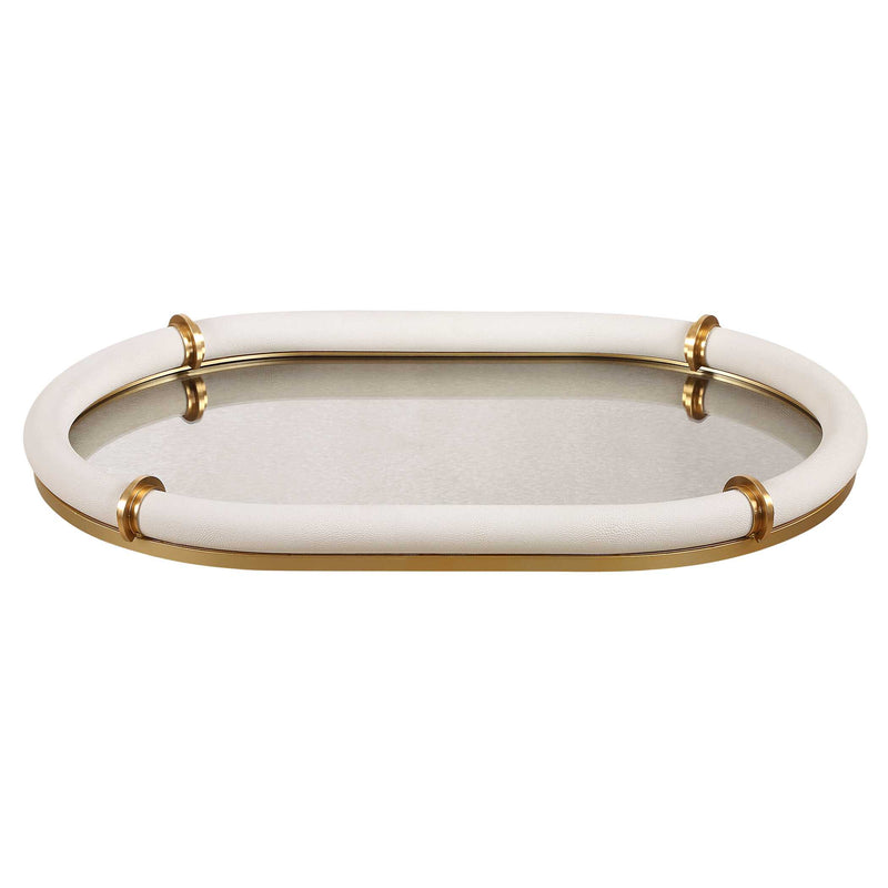 Uttermost 18229 Cyprus Leather Oval Tray