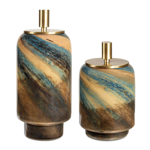 Uttermost 18188 Celestial Tide Glass Containers Set/2