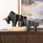 Uttermost 18227 Regal Bull Bronze Sculptures Set/2