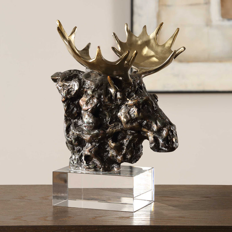 Uttermost 18187 Moose Bust Bronze Sculpture