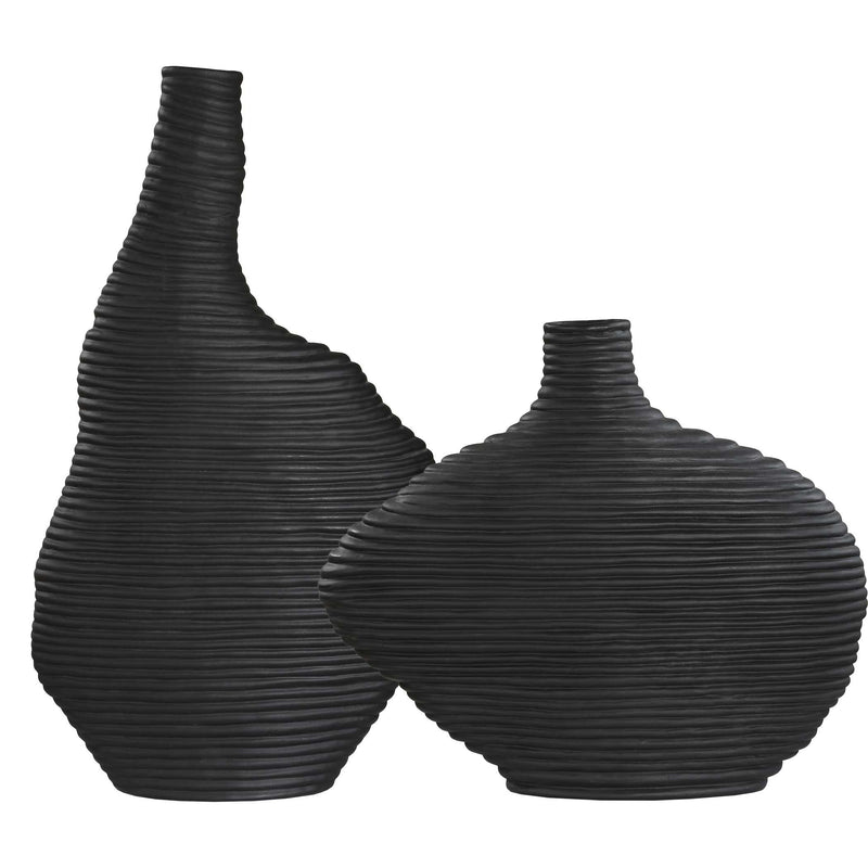 Uttermost 18243 Duostacked Black Vases Set/2
