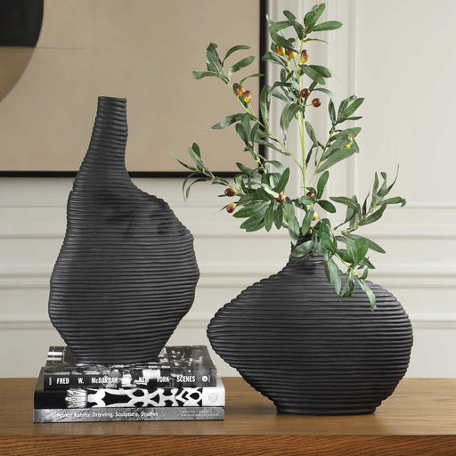 Uttermost 18243 Duostacked Black Vases Set/2