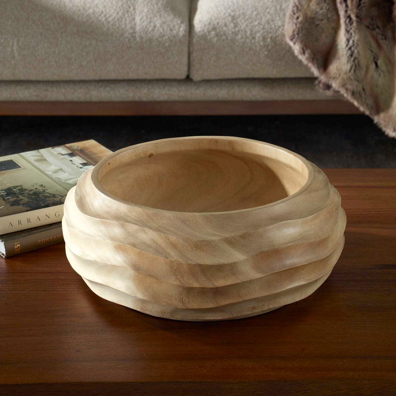 Uttermost 17136 Waveform Bleached Wood Bowl