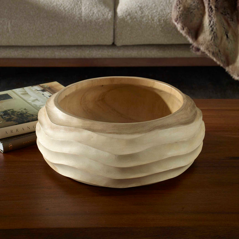 Uttermost 17136 Waveform Bleached Wood Bowl