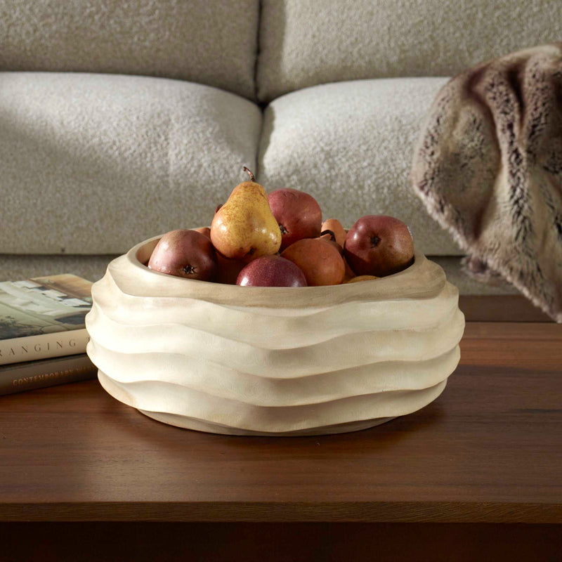 Uttermost 17136 Waveform Bleached Wood Bowl