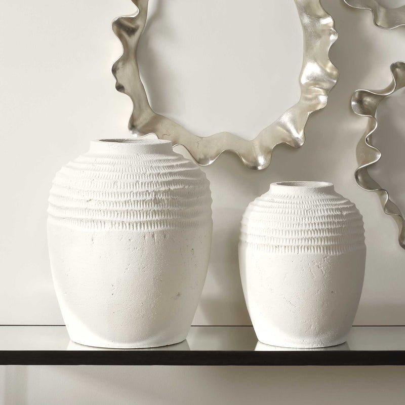 Uttermost 18245 Luna Ridge White Ceramic Vases Set/2