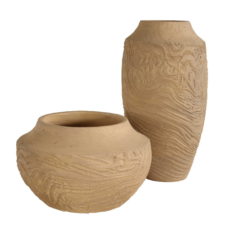 Uttermost 18267 Sandstone Flow Large Terracotta Vase