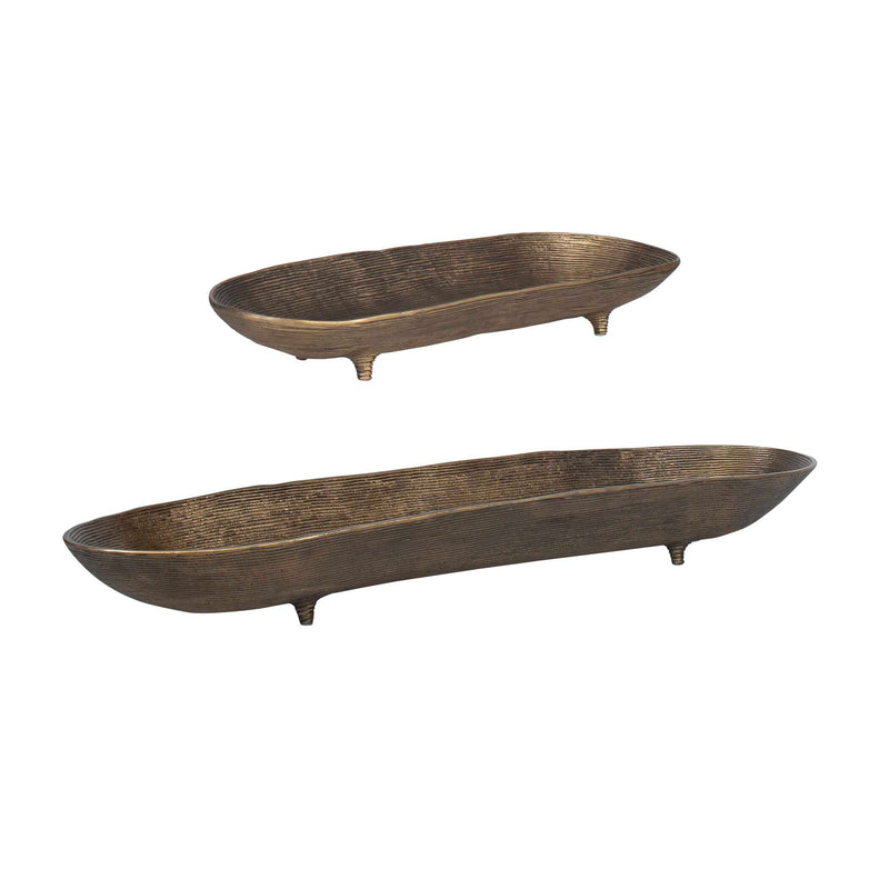 Uttermost 18254 Stratum Oval Brass Bowls Set/2