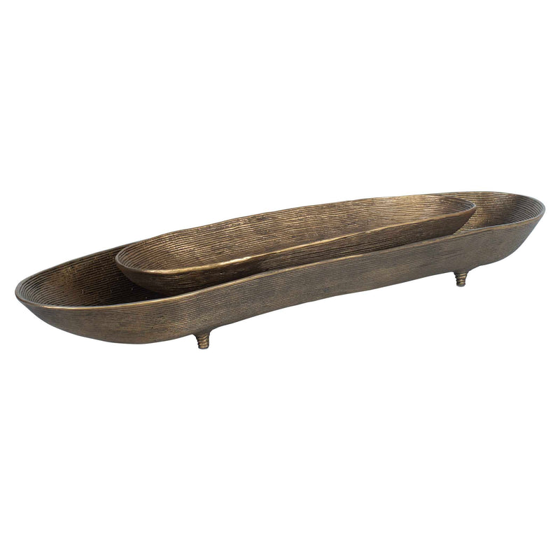 Uttermost 18254 Stratum Oval Brass Bowls Set/2