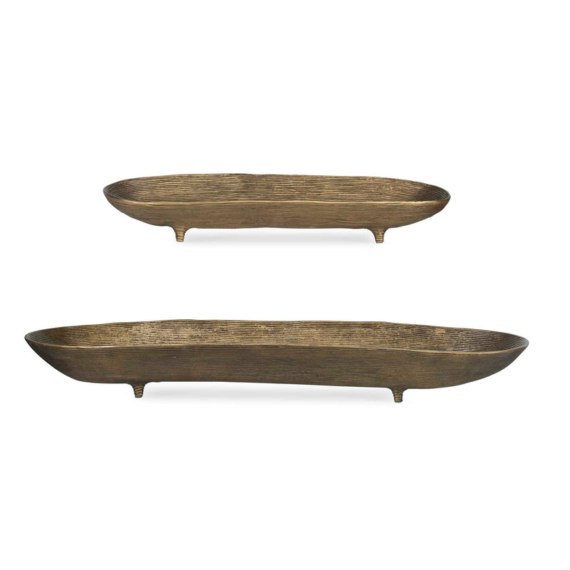 Uttermost 18254 Stratum Oval Brass Bowls Set/2